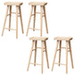 Modern Solid Wood Dining Stool Backless Contoured Seat Bar and Counter Stool