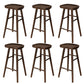 Modern Solid Wood Dining Stool Backless Contoured Seat Bar and Counter Stool