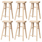 Modern Solid Wood Dining Stool Backless Contoured Seat Bar and Counter Stool