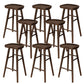 Modern Solid Wood Dining Stool Backless Contoured Seat Bar and Counter Stool