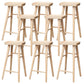 Modern Solid Wood Dining Stool Backless Contoured Seat Bar and Counter Stool