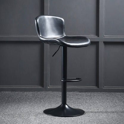 Modern Backrest Rotatable Counter Stool Iron Bar Stool with Cushion and Pedal