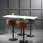 Modern Backrest Rotatable Counter Stool Iron Bar Stool with Cushion and Pedal