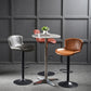 Modern Backrest Rotatable Counter Stool Iron Bar Stool with Cushion and Pedal