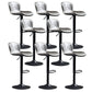 Modern Backrest Rotatable Counter Stool Iron Bar Stool with Cushion and Pedal
