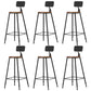 Industrial Armless Backrest Counter Stool Iron Cafe Bar Stool with Wooden Seat and Pedal Black 6 Piece Set Counter Stool(26"H) Clearhalo 'Bar Furniture' 'Bar Stools' 'bar_stools' 'furn' 'furn_bar_stools' 'Furniture' 'Kitchen & Dining Furniture' 6123709