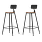 Industrial Armless Backrest Counter Stool Iron Cafe Bar Stool with Wooden Seat and Pedal Black 2 Piece Set Bar Stool(30"H) Clearhalo 'Bar Furniture' 'Bar Stools' 'bar_stools' 'furn' 'furn_bar_stools' 'Furniture' 'Kitchen & Dining Furniture' 6123713