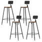Industrial Armless Backrest Counter Stool Iron Cafe Bar Stool with Wooden Seat and Pedal Black 4 Piece Set Bar Stool(30"H) Clearhalo 'Bar Furniture' 'Bar Stools' 'bar_stools' 'furn' 'furn_bar_stools' 'Furniture' 'Kitchen & Dining Furniture' 6123714