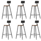 Industrial Armless Backrest Counter Stool Iron Cafe Bar Stool with Wooden Seat and Pedal Black 6 Piece Set Bar Stool(30"H) Clearhalo 'Bar Furniture' 'Bar Stools' 'bar_stools' 'furn' 'furn_bar_stools' 'Furniture' 'Kitchen & Dining Furniture' 6123716