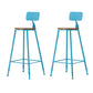Industrial Armless Backrest Counter Stool Iron Cafe Bar Stool with Wooden Seat and Pedal Blue 2 Piece Set Counter Stool(26"H) Clearhalo 'Bar Furniture' 'Bar Stools' 'bar_stools' 'furn' 'furn_bar_stools' 'Furniture' 'Kitchen & Dining Furniture' 6123718