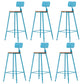 Industrial Armless Backrest Counter Stool Iron Cafe Bar Stool with Wooden Seat and Pedal Blue 6 Piece Set Counter Stool(26"H) Clearhalo 'Bar Furniture' 'Bar Stools' 'bar_stools' 'furn' 'furn_bar_stools' 'Furniture' 'Kitchen & Dining Furniture' 6123720