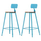 Industrial Armless Backrest Counter Stool Iron Cafe Bar Stool with Wooden Seat and Pedal Blue 2 Piece Set Bar Stool(30"H) Clearhalo 'Bar Furniture' 'Bar Stools' 'bar_stools' 'furn' 'furn_bar_stools' 'Furniture' 'Kitchen & Dining Furniture' 6123722