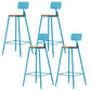 Industrial Armless Backrest Counter Stool Iron Cafe Bar Stool with Wooden Seat and Pedal Blue 4 Piece Set Bar Stool(30"H) Clearhalo 'Bar Furniture' 'Bar Stools' 'bar_stools' 'furn' 'furn_bar_stools' 'Furniture' 'Kitchen & Dining Furniture' 6123723