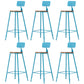 Industrial Armless Backrest Counter Stool Iron Cafe Bar Stool with Wooden Seat and Pedal Blue 6 Piece Set Bar Stool(30"H) Clearhalo 'Bar Furniture' 'Bar Stools' 'bar_stools' 'furn' 'furn_bar_stools' 'Furniture' 'Kitchen & Dining Furniture' 6123724