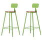 Industrial Armless Backrest Counter Stool Iron Cafe Bar Stool with Wooden Seat and Pedal Green 2 Piece Set Counter Stool(26"H) Clearhalo 'Bar Furniture' 'Bar Stools' 'bar_stools' 'furn' 'furn_bar_stools' 'Furniture' 'Kitchen & Dining Furniture' 6123726