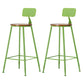 Industrial Armless Backrest Counter Stool Iron Cafe Bar Stool with Wooden Seat and Pedal Green 2 Piece Set Bar Stool(30"H) Clearhalo 'Bar Furniture' 'Bar Stools' 'bar_stools' 'furn' 'furn_bar_stools' 'Furniture' 'Kitchen & Dining Furniture' 6123730