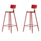 Industrial Armless Backrest Counter Stool Iron Cafe Bar Stool with Wooden Seat and Pedal Red 2 Piece Set Counter Stool(26"H) Clearhalo 'Bar Furniture' 'Bar Stools' 'bar_stools' 'furn' 'furn_bar_stools' 'Furniture' 'Kitchen & Dining Furniture' 6123734