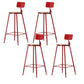 Industrial Armless Backrest Counter Stool Iron Cafe Bar Stool with Wooden Seat and Pedal Red 4 Piece Set Counter Stool(26"H) Clearhalo 'Bar Furniture' 'Bar Stools' 'bar_stools' 'furn' 'furn_bar_stools' 'Furniture' 'Kitchen & Dining Furniture' 6123735