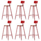 Industrial Armless Backrest Counter Stool Iron Cafe Bar Stool with Wooden Seat and Pedal Red 6 Piece Set Counter Stool(26"H) Clearhalo 'Bar Furniture' 'Bar Stools' 'bar_stools' 'furn' 'furn_bar_stools' 'Furniture' 'Kitchen & Dining Furniture' 6123736