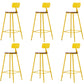 Industrial Armless Backrest Counter Stool Iron Cafe Bar Stool with Wooden Seat and Pedal Yellow 6 Piece Set Counter Stool(26"H) Clearhalo 'Bar Furniture' 'Bar Stools' 'bar_stools' 'furn' 'furn_bar_stools' 'Furniture' 'Kitchen & Dining Furniture' 6123744
