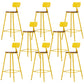 Industrial Armless Backrest Counter Stool Iron Cafe Bar Stool with Wooden Seat and Pedal Yellow 8 Piece Set Counter Stool(26"H) Clearhalo 'Bar Furniture' 'Bar Stools' 'bar_stools' 'furn' 'furn_bar_stools' 'Furniture' 'Kitchen & Dining Furniture' 6123745