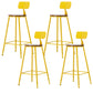 Industrial Armless Backrest Counter Stool Iron Cafe Bar Stool with Wooden Seat and Pedal Yellow 4 Piece Set Bar Stool(30"H) Clearhalo 'Bar Furniture' 'Bar Stools' 'bar_stools' 'furn' 'furn_bar_stools' 'Furniture' 'Kitchen & Dining Furniture' 6123747
