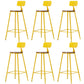 Industrial Armless Backrest Counter Stool Iron Cafe Bar Stool with Wooden Seat and Pedal Yellow 6 Piece Set Bar Stool(30"H) Clearhalo 'Bar Furniture' 'Bar Stools' 'bar_stools' 'furn' 'furn_bar_stools' 'Furniture' 'Kitchen & Dining Furniture' 6123748