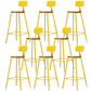 Industrial Armless Backrest Counter Stool Iron Cafe Bar Stool with Wooden Seat and Pedal Yellow 8 Piece Set Bar Stool(30"H) Clearhalo 'Bar Furniture' 'Bar Stools' 'bar_stools' 'furn' 'furn_bar_stools' 'Furniture' 'Kitchen & Dining Furniture' 6123749