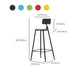 Industrial Armless Backrest Counter Stool Iron Cafe Bar Stool with Wooden Seat and Pedal Clearhalo 'Bar Furniture' 'Bar Stools' 'bar_stools' 'furn' 'furn_bar_stools' 'Furniture' 'Kitchen & Dining Furniture' 6123751