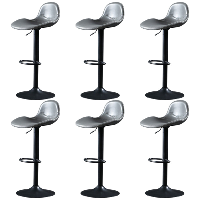 Modern Adjustable Leather Bar Stool Footrest Swivel Dining Stool for Living Room