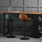 Modern Adjustable Leather Bar Stool Footrest Swivel Dining Stool for Living Room