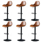 Modern Adjustable Leather Bar Stool Footrest Swivel Dining Stool for Living Room