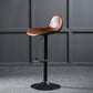Modern Adjustable Leather Bar Stool Footrest Swivel Dining Stool for Living Room