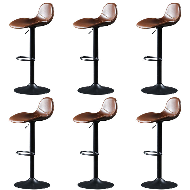 Modern Adjustable Leather Bar Stool Footrest Swivel Dining Stool for Living Room
