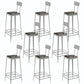 Square Glam Metal Bar Stools Footrest Coffee Shop Backrest  Counter Bar Stool