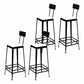 Square Glam Metal Bar Stools Footrest Coffee Shop Backrest  Counter Bar Stool