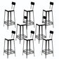 Square Glam Metal Bar Stools Footrest Coffee Shop Backrest  Counter Bar Stool