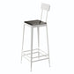 Square Glam Metal Bar Stools Footrest Coffee Shop Backrest  Counter Bar Stool