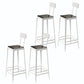 Square Glam Metal Bar Stools Footrest Coffee Shop Backrest  Counter Bar Stool