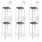 Square Glam Metal Bar Stools Footrest Coffee Shop Backrest  Counter Bar Stool