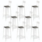 Square Glam Metal Bar Stools Footrest Coffee Shop Backrest  Counter Bar Stool