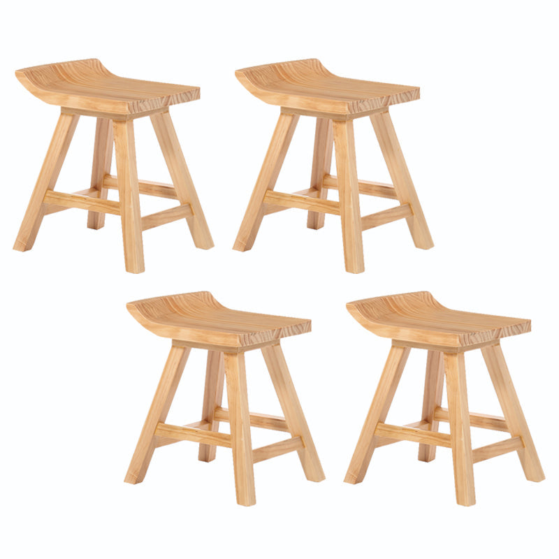 Indoor Modern Footrest Bar Stool Solid Wood Bar & Counter Stool in Natural 4 Piece Set Short Stool(18"H) Clearhalo 'Bar Furniture' 'Bar Stools' 'bar_stools' 'furn' 'furn_bar_stools' 'Furniture' 'Kitchen & Dining Furniture' 6123973