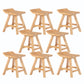 Indoor Modern Footrest Bar Stool Solid Wood Bar & Counter Stool in Natural 8 Piece Set Short Stool(18"H) Clearhalo 'Bar Furniture' 'Bar Stools' 'bar_stools' 'furn' 'furn_bar_stools' 'Furniture' 'Kitchen & Dining Furniture' 6123977