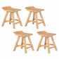 Indoor Modern Footrest Bar Stool Solid Wood Bar & Counter Stool in Natural 4 Piece Set Short Stool(22"H) Clearhalo 'Bar Furniture' 'Bar Stools' 'bar_stools' 'furn' 'furn_bar_stools' 'Furniture' 'Kitchen & Dining Furniture' 6123984