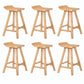 Indoor Modern Footrest Bar Stool Solid Wood Bar & Counter Stool in Natural 6 Piece Set Counter Stool(26"H) Clearhalo 'Bar Furniture' 'Bar Stools' 'bar_stools' 'furn' 'furn_bar_stools' 'Furniture' 'Kitchen & Dining Furniture' 6123991