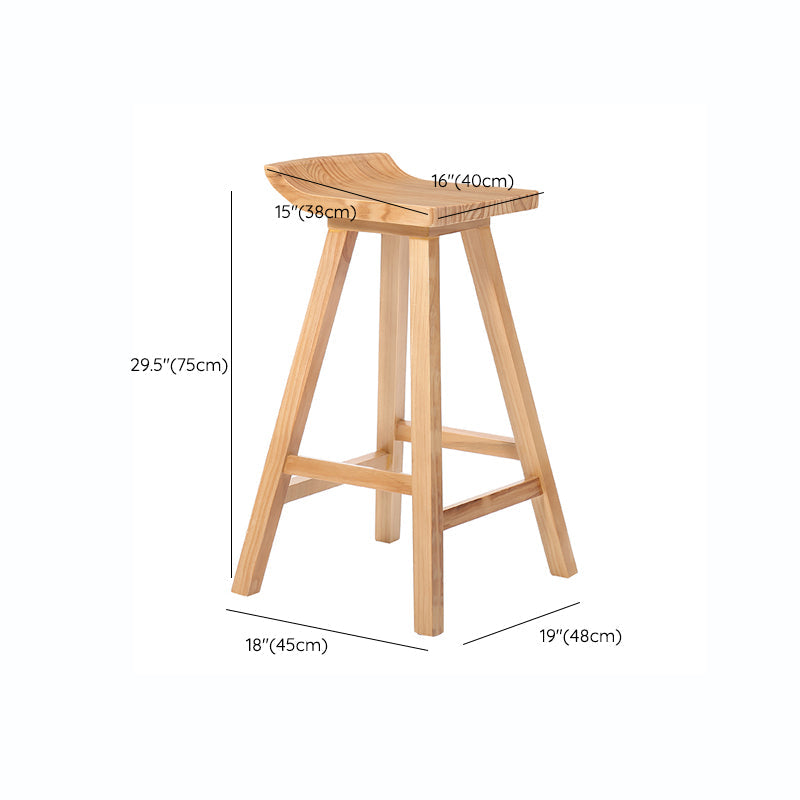 Indoor Modern Footrest Bar Stool Solid Wood Bar & Counter Stool in Natural Clearhalo 'Bar Furniture' 'Bar Stools' 'bar_stools' 'furn' 'furn_bar_stools' 'Furniture' 'Kitchen & Dining Furniture' 6124000