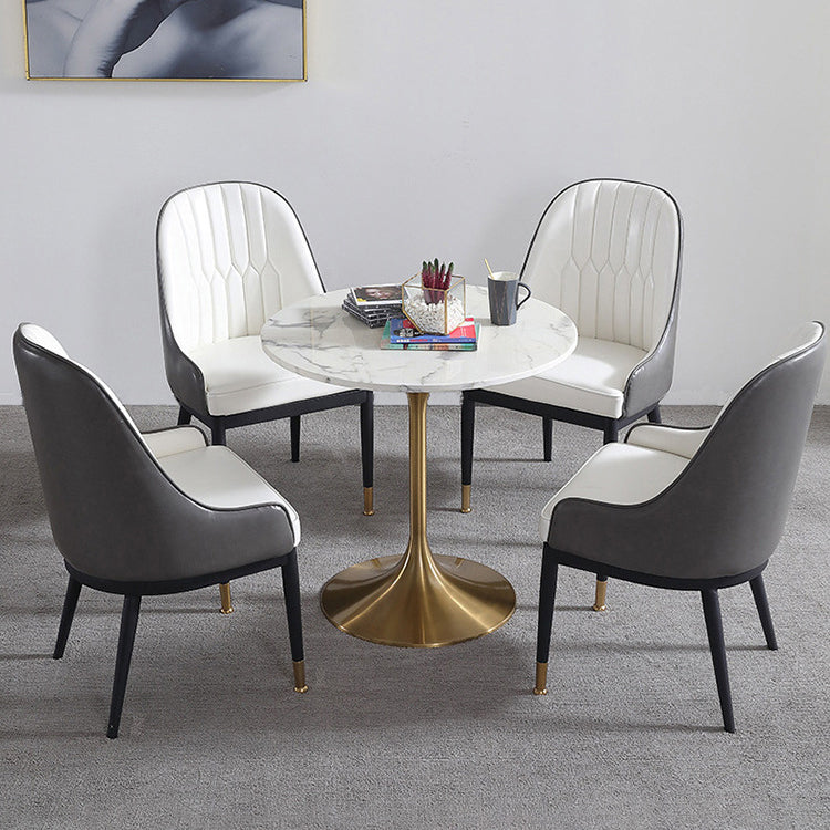 Pièces modernes 1/2/4/5 Pièces à manger Table à manger en pierre ronde pour balcon