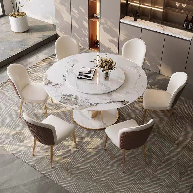 グラムスタイルラウンドテーブルセット1/4/5/7/9ピースキッチン用ダイニングセット