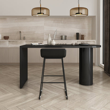Mesa de bar de madera interior Mesa de altura de barra de pedestal doble industrial