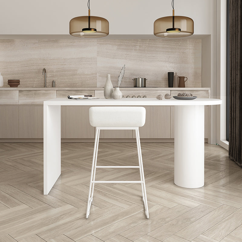 Mesa de bar de madera interior Mesa de altura de barra de pedestal doble industrial
